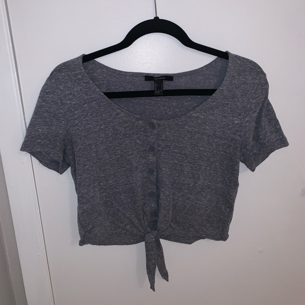 [S]👚F21 tie up crop top